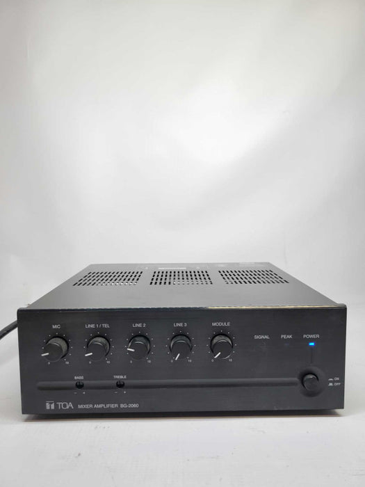 TOA BG-2060 CU Mixer Amplifier 60-Watt 70 Volt Speaker Output BG-2060
