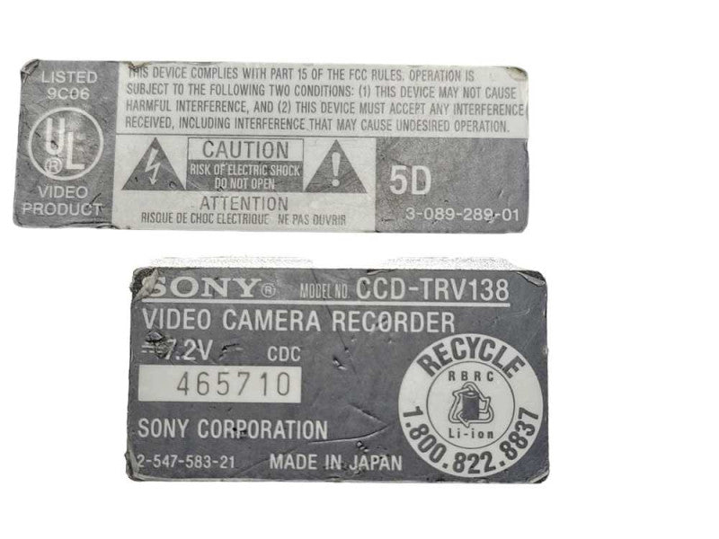 Sony CCD-TRV138 HandyCam Camcorder Video Camera, READ _