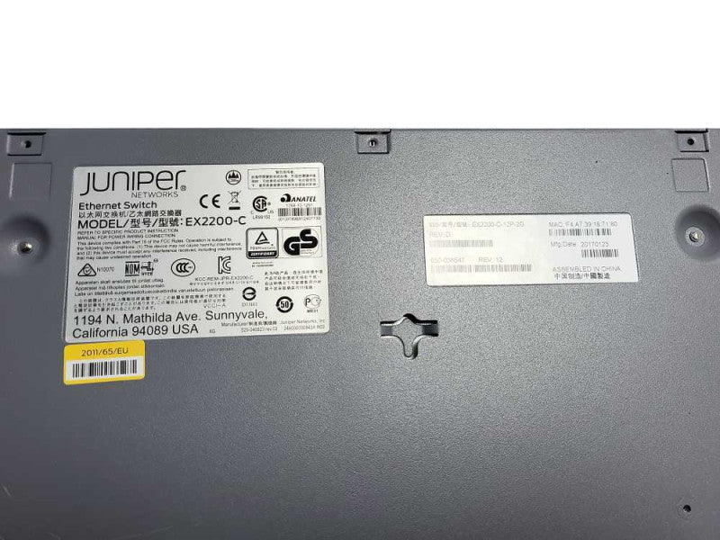 Juniper EX2200-C PoE+ EX2200-C-12P-2G Switch $