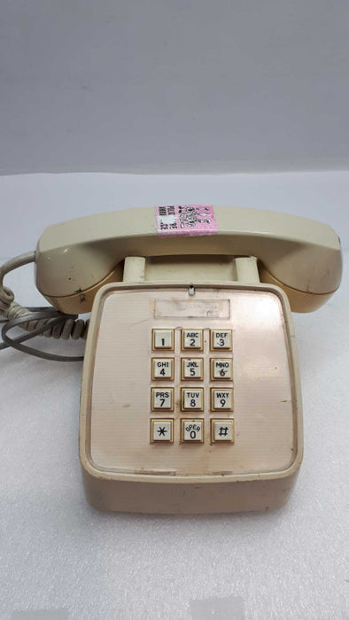 Vintage Tan Touch Tone Desk Phone Telephone &