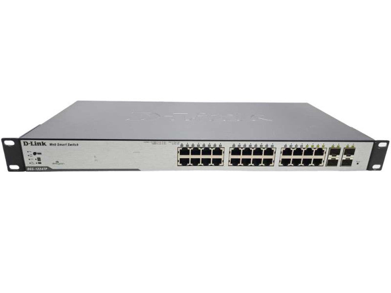 D-Link DGS-1224TP 24 Port Gigabit PoE Switch | 4 x SFP W/ Rack Mount Ears | )
