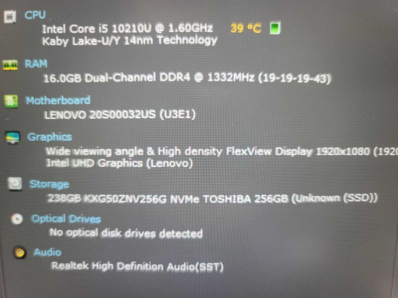 Lenovo ThinkPad T14 i5-10210U @1.60GHz, 16GB DDR4, 256GB m.2 Î²