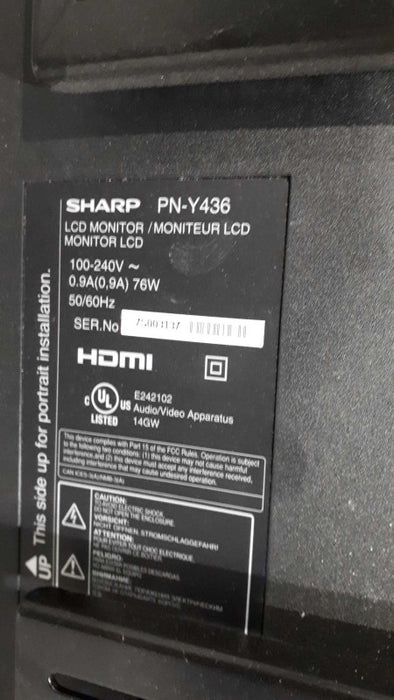 Sharp PN-Y436 43\\" Professional LCD Monitor  Q&