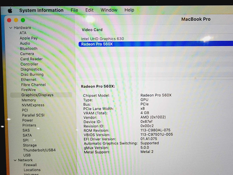 Apple Macbook Pro 2018 15\\" Core i9-8950HK @ 2.9GHz 16GB DDR4 500GB SSD Radeon Pro 560X 4GB (