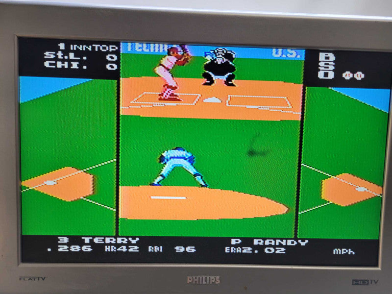 Original NES Console - Gray (NES-001) + Tecmo Baseball + Controllers + PWR/AV
