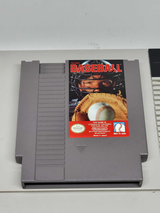 Original NES Console - Gray (NES-001) + Tecmo Baseball + Controllers + PWR/AV
