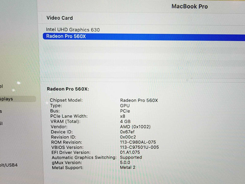 Apple Macbook Pro 2019 15\\" Core i9-9880H @ 2.3GHz 16GB DDR4 500GB SSD (