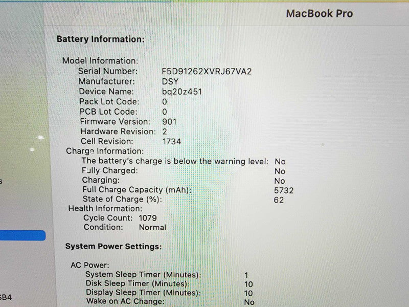 Apple Macbook Pro 2019 15\\" Core i9-9880H @ 2.3GHz 16GB DDR4 500GB SSD (