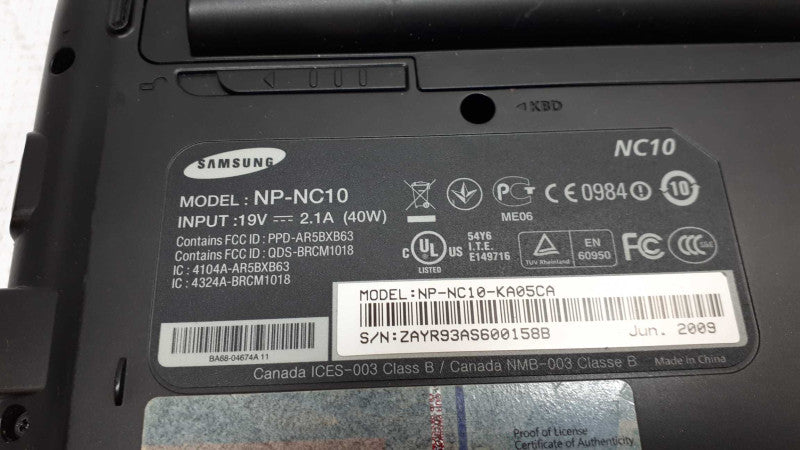 10.1\\" Samsung NP-NC10 Netbook With Windows XP Untested &