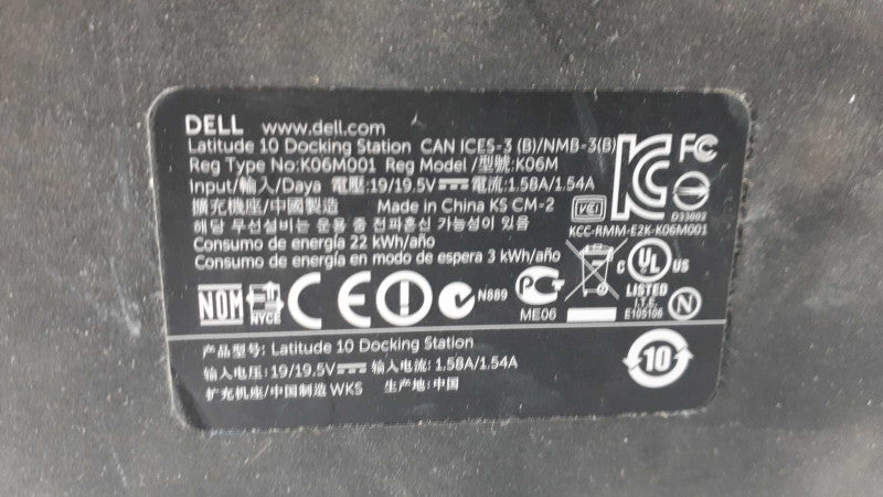 Dell Latitude 10 K06M/K06M001 Docking Station &