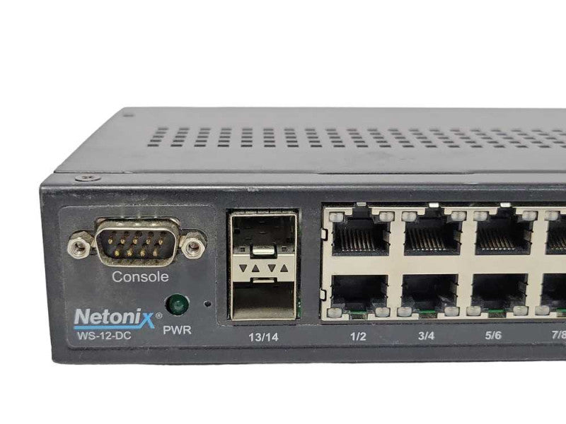 Netonix WS-12-DC 12 Port Manged POE Switch + 2 SFP Uplink, READ _
