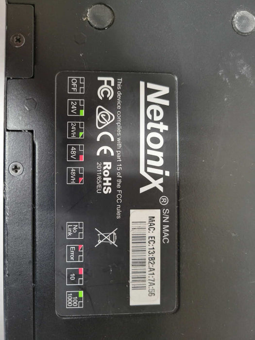 Netonix WS-12-DC 12 Port Manged POE Switch + 2 SFP Uplink, READ _