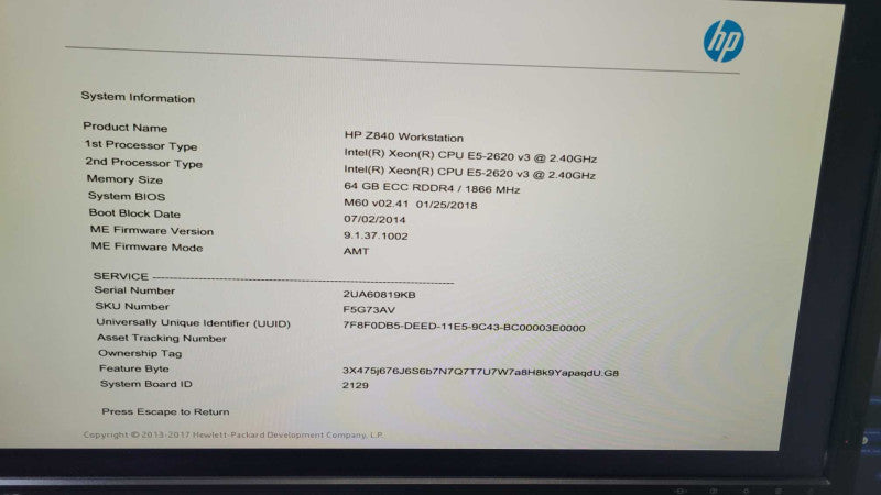 HP Z840 - 2x Xeon E5-2620 v3 | 64GB DDR4 RAM | LSI-SAS-2308 | NO HDD | QUADRO K4000