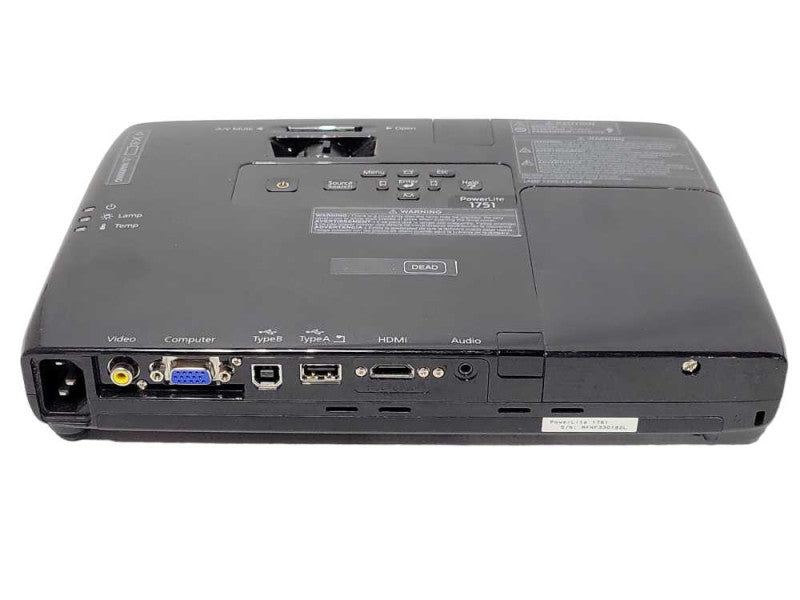 Epson PowerLite 1751 H479A LCD Projector, No remote, READ _