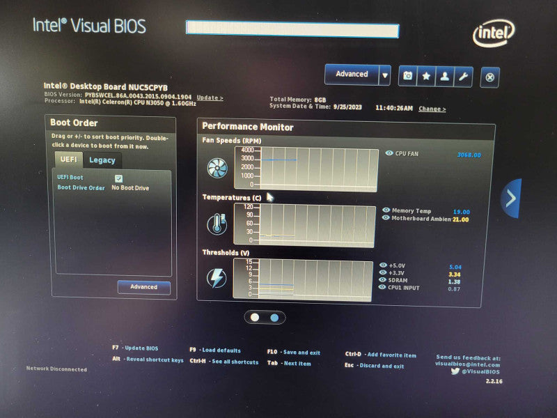 Intel NUC - Celeron N3050 | 8GB RAM | NO HDD