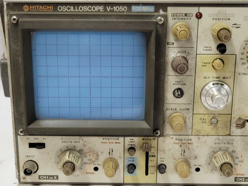 Hitachi V-1050 Oscilloscope - 100 Mhz 2 Channels, READ _