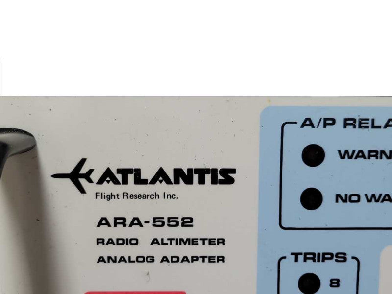 ATLANTIS FLIGHT RESEARCH ARA-552 RADIO ALTIMETER, READ _