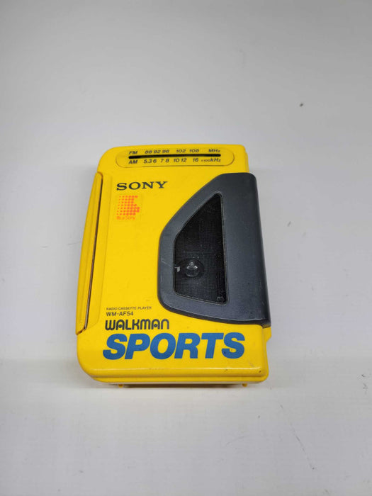 Vintage Sony WM-AF54 WalkMan Sport Yellow Radio Cassette Player