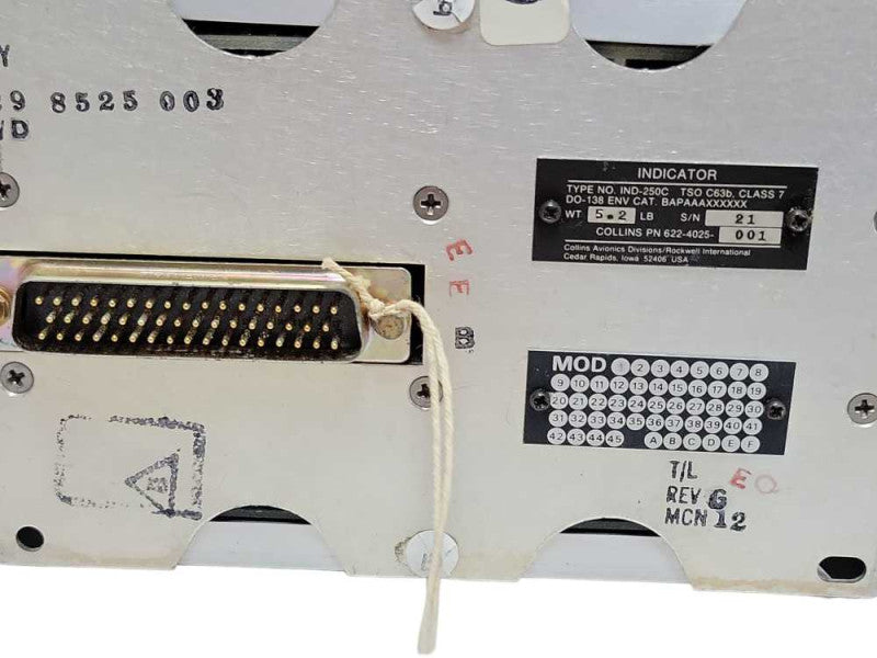 Collins IND-250C Radar Indicator, read _