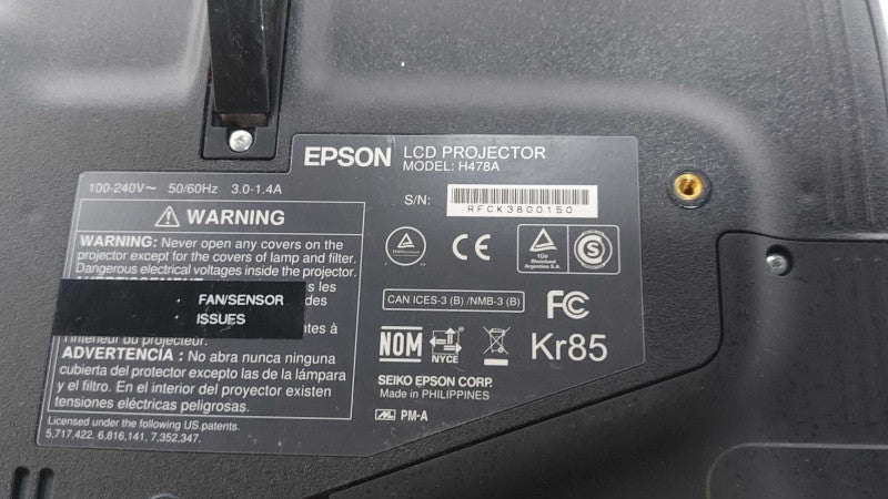 Epson LCD Projector 478A 1193 Normal / 794 eco lamp hours #