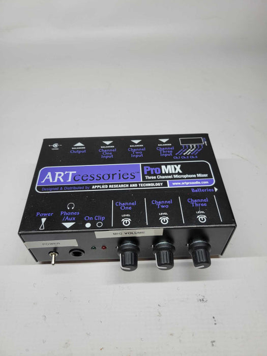 ART ARTcessories ProMIX Three Channel Microphone Mixer Phantom Power