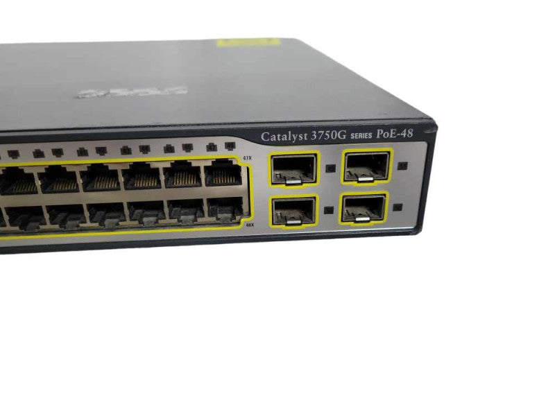 Cisco WS-C3750G-48PS-S 48 Port Gigabit POE Network Switch !