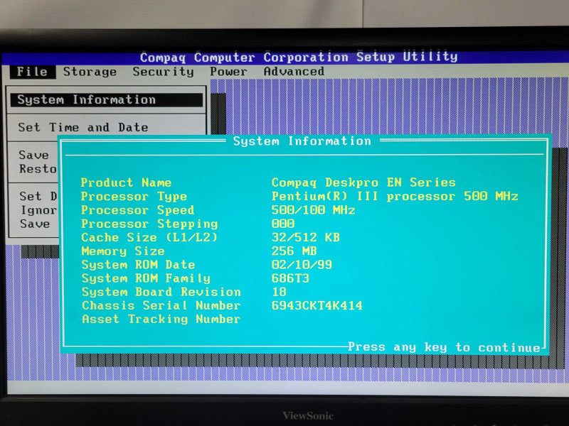 Compaq Deskpro EN Series Pentium III 500MHz 256MB Memory, No HDD, READ _
