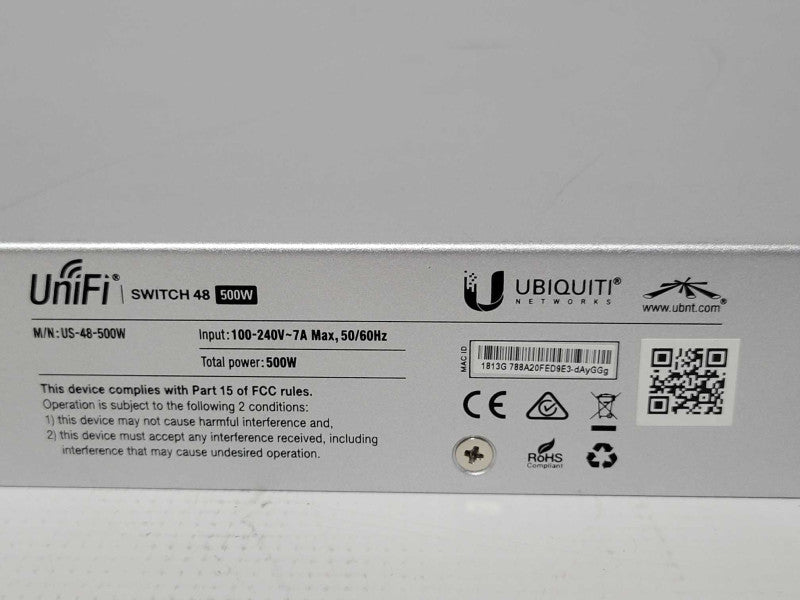 Ubiquiti Networks UniFi Switch 48 500W US-48-500W, Factory reset, READ _