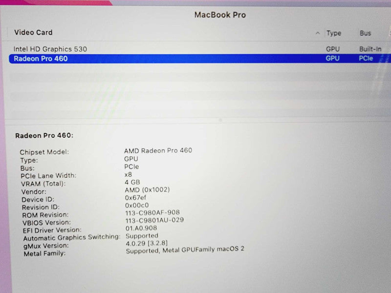 Apple Macbook Pro 2016 15\\" Core i7-6920HQ @ 2.9GHz 16GB DDR3 1TB SSD Radeon Pro 460 4GB (