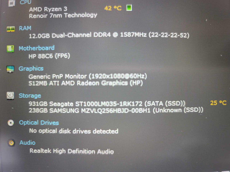 HP Laptop 17-cp0007ca AMD Ryzen 3, 512MB ATI AMD Radeon, 256GB m.2 + 1TB SSD Î²