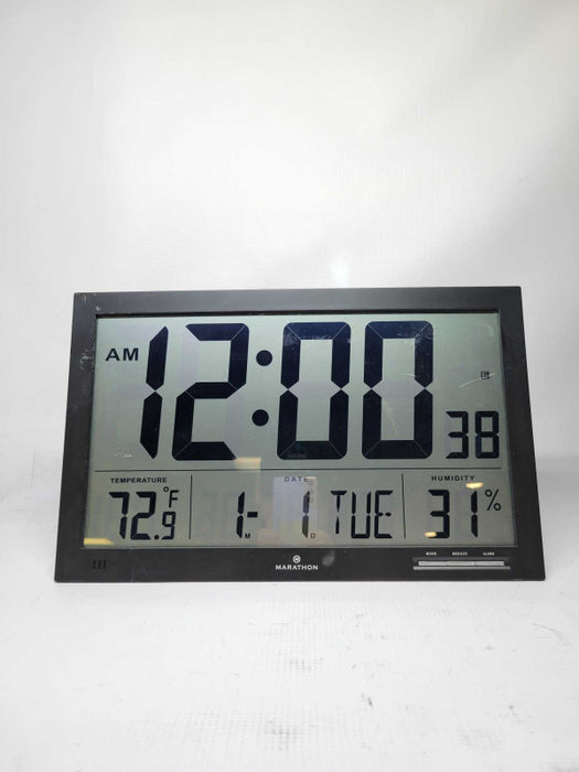 MARATHON Slim Jumbo Atomic Wall Clock 15\\"x9\\"