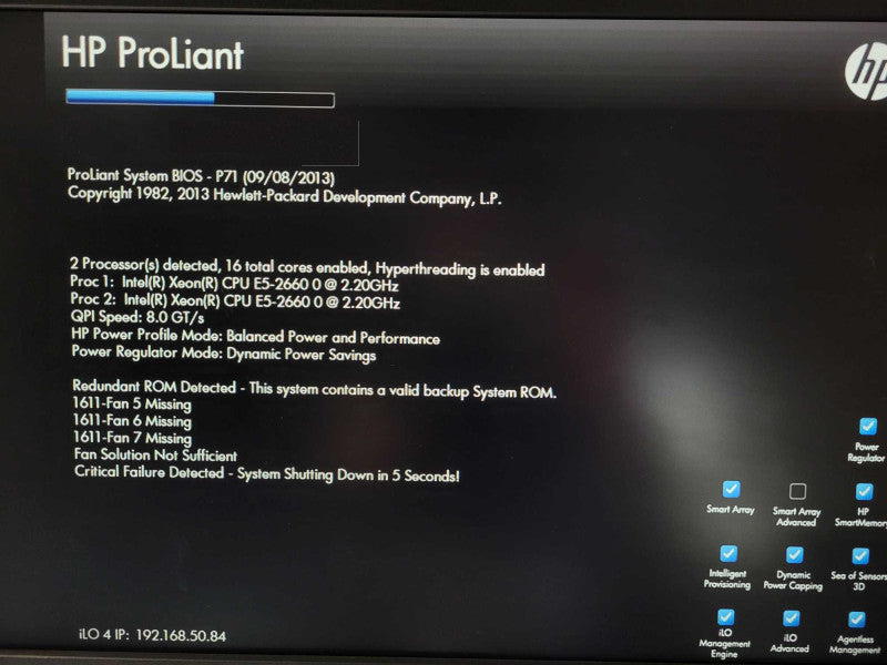 HP ProLiant DL360p G8 2x Xeon E5-2660 @ 2.20GHz No RAM/HDD 2.5\\" READ $