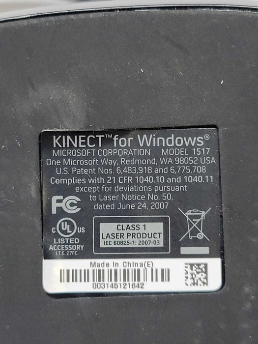 Microsoft Kinect for Windows Model 1517 Year 2007 Sensor Bar