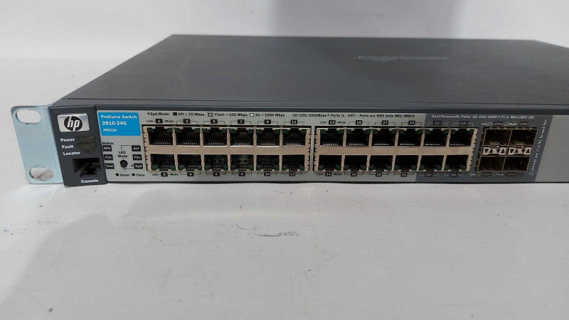 HP ProCurve Network Switch 2810-24G J9021A Gigabit 24x ports - fact reset #