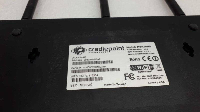 Cradlepoint MBR1000 V1 Wi-Fi Wireless Router MBR1000  &