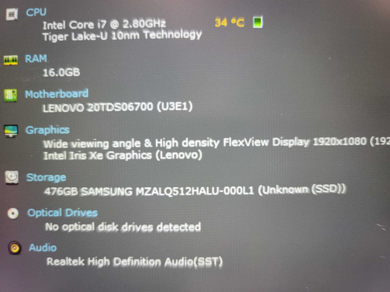 Lenovo Thinkpad E15 i7-1165G7 @ 2.80GHz, 16GB DDR4, Intel Iris xe, 512GB m.2 Î²