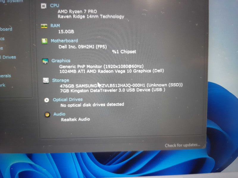DELL Latitude 5495 AMD Ryzen 7 PRO 2700U ATI Radeon Vega 10 16GB 512SSD *READ