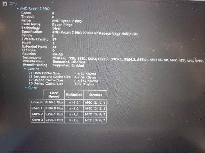DELL Latitude 5495 AMD Ryzen 7 PRO 2700U ATI Radeon Vega 10 16GB 512SSD *READ