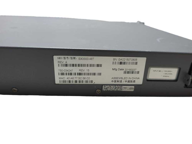 Juniper EX3300-48T 48 Port Gigabit Ethernet Switch READ Q$