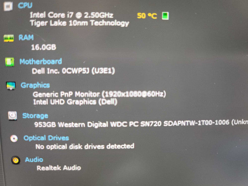 Dell Latitude 5521 i7-11850H, 16GB DDR4, 1TB SSD **FOR REPAIR / PARTS  Î²