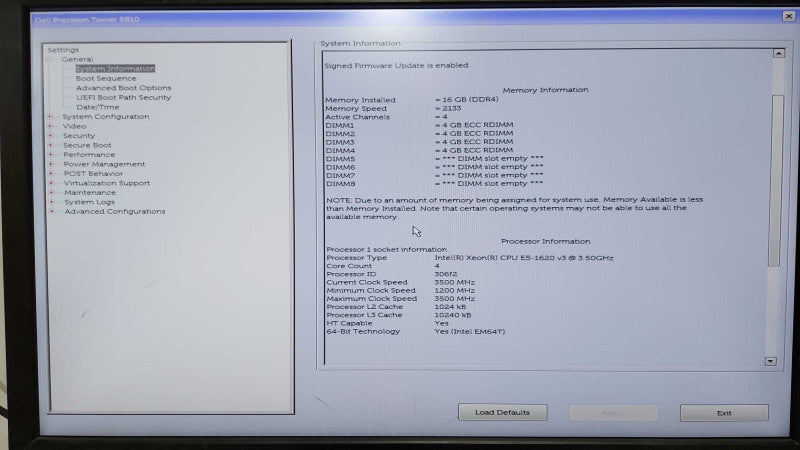 Dell Precision T5810 Xeon E5-1620 V3 @ 3.50ghz / 16gb ram / Quadro K4200 #
