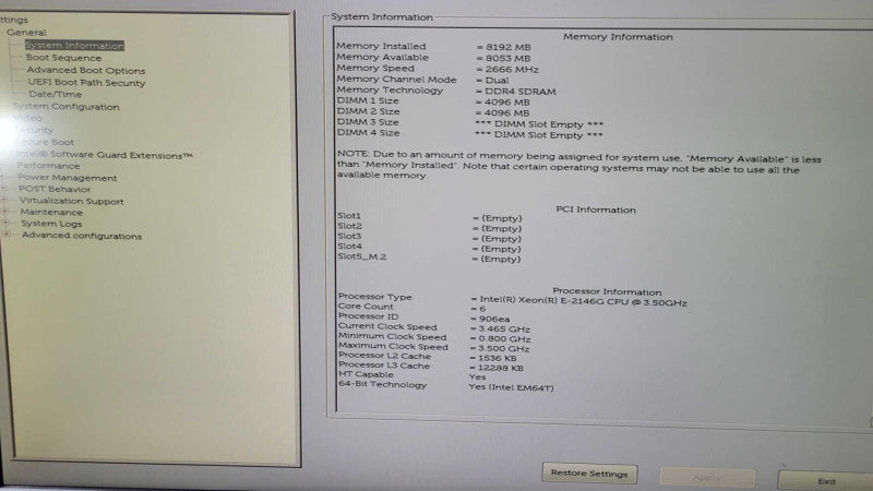 Dell Precision 3630 - Xeon E-2146G @ 3.5Ghz | 8GB RAM | NO HDD Q
