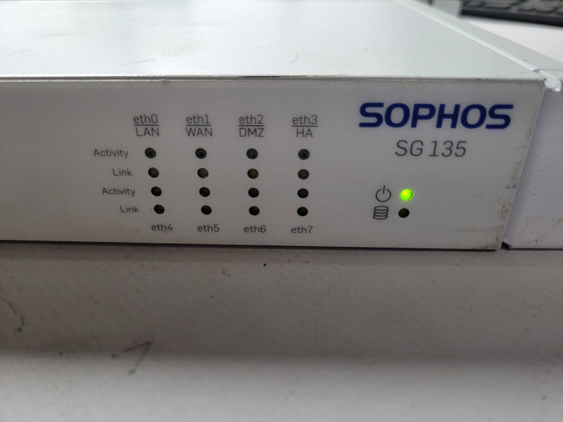 Sophos SG 135 rev.2 Firewall Security Appliance w/ Mounting Rack and PSU, SEE Q_