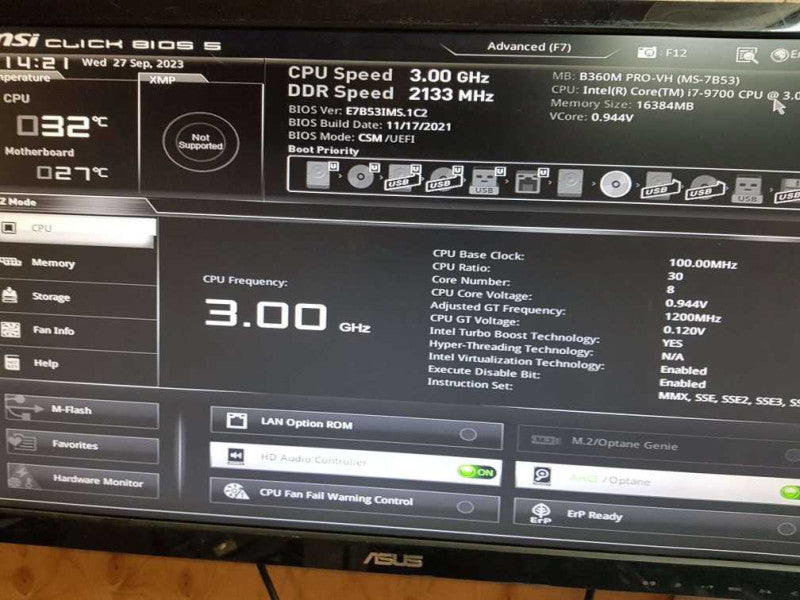 Custom PC B360M PRO - VH Core i7- 9700 CPU @ 3.00GHz 16GB DDR4 Ram Q