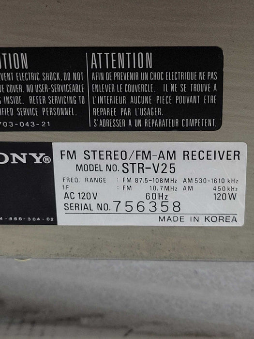 Sony Str-V5 Stereo Receiver-85 Watts AM-FM Stereo Receiver