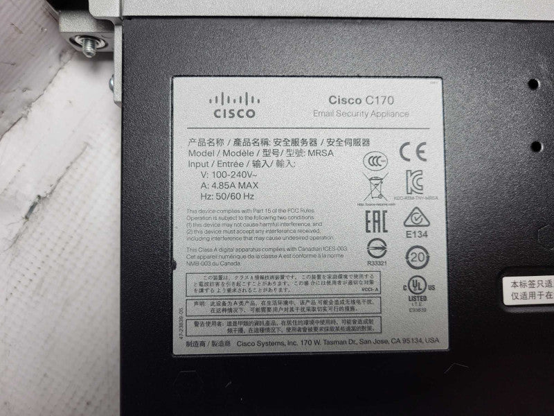 Cisco C170 eMail Security Appliance No HDD READ $