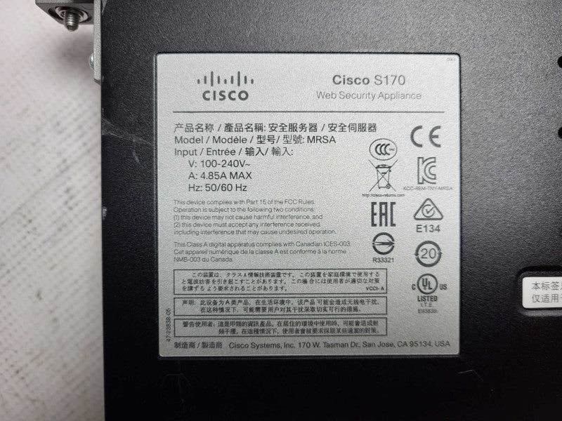 Cisco IronPort S170 Web Security Appliance Firewall NO HDDs $