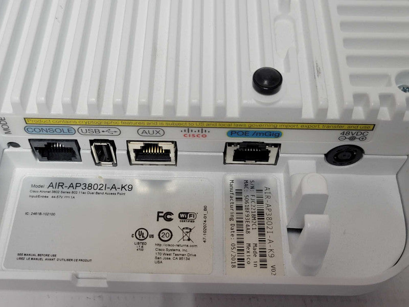 Cisco AIR-AP3802I-A-K9 Aironet 3802 Series 802.11ac Dual Band Access Point Q_