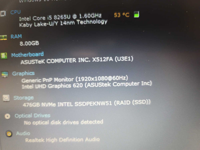 Asus VivoBook X512F i5-8265u, 8GB DDR4, 512GB m.2  Î²