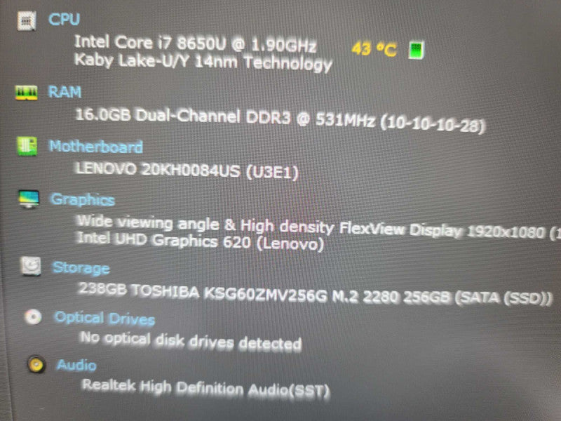 Lenovo ThinkPad X1 Carbon 6th Gen i7-8650U vPro 16GB DDR4, 256GB m.2  Î²